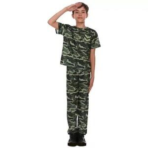 Camo Soldier Halloween Dress Up Costume, Child Large 8-10